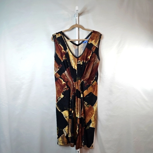 Simply Vera Vera Wang Multicolor Abstract Dress Sz Large - Picture 1 of 7